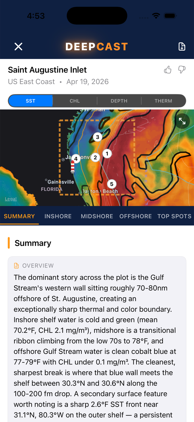 DeepCast report on iPhone