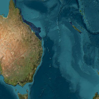 Eastern Australia satellite map