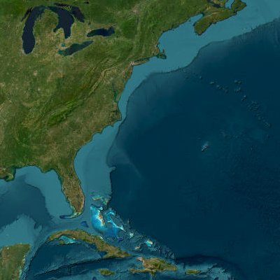 East Coast satellite map