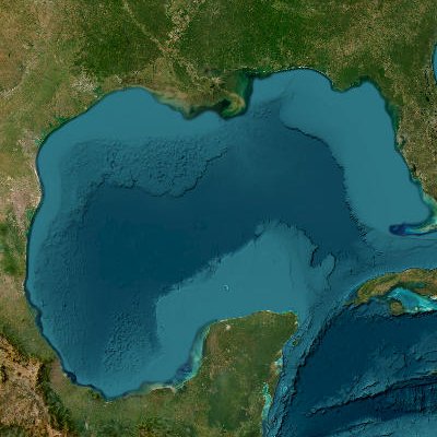 Gulf of Mexico satellite map