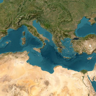 Mediterranean satellite map