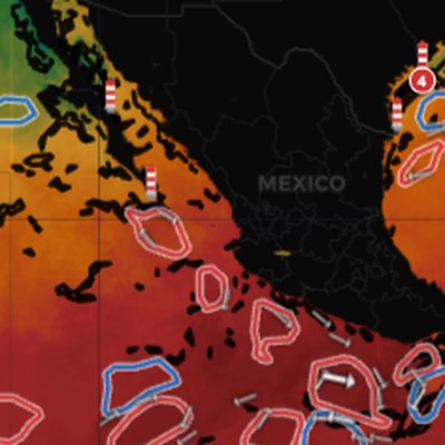 Mexico Pacific coast SST chart for offshore fishing