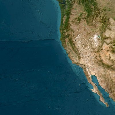 West Coast satellite map