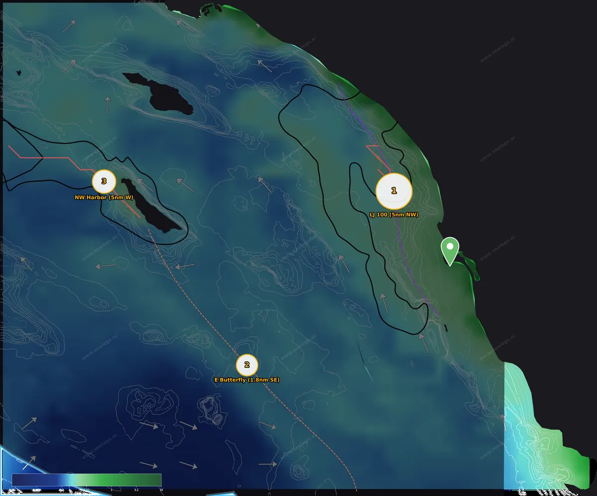 Chlorophyll map, offshore waters off San Diego Bay Inlet